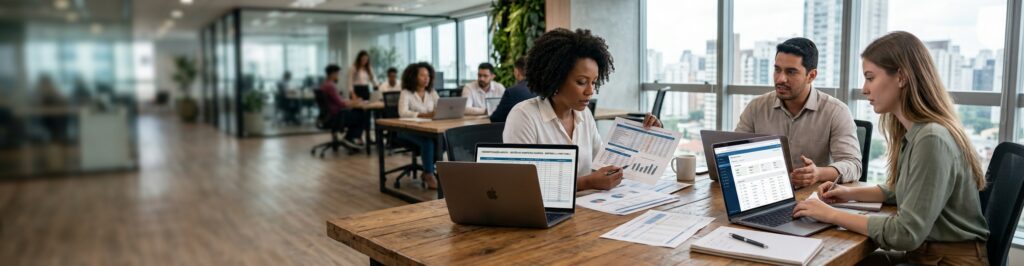 Gestora de RH analisando como funciona a gestão de benefícios flexíveis no eSocial, as regras de parametrização e os impactos de INSS, FGTS e IRRF na folha