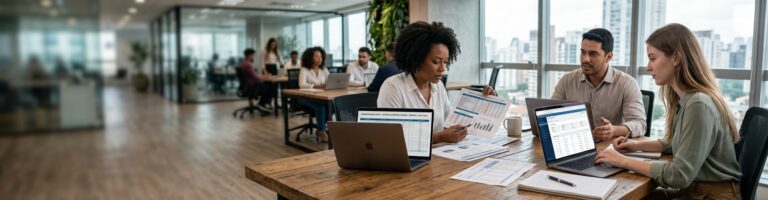 Gestora de RH analisando como funciona a gestão de benefícios flexíveis no eSocial, as regras de parametrização e os impactos de INSS, FGTS e IRRF na folha