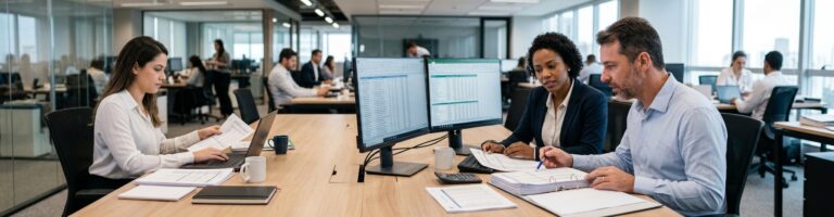 Time de Rh discutindo sobre financiamento de aposentadoria no eSocial